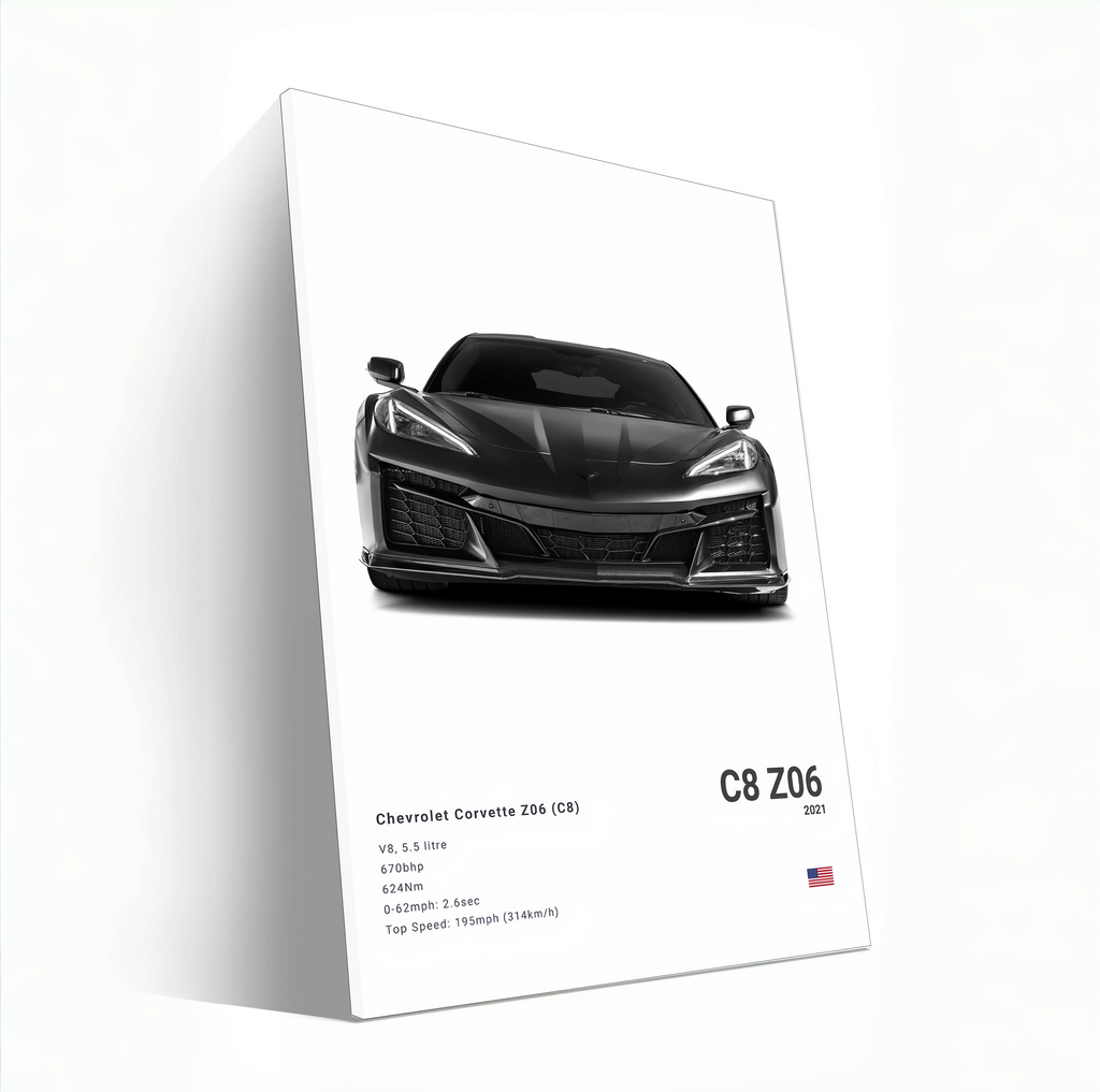 White Corvette C8 Z06