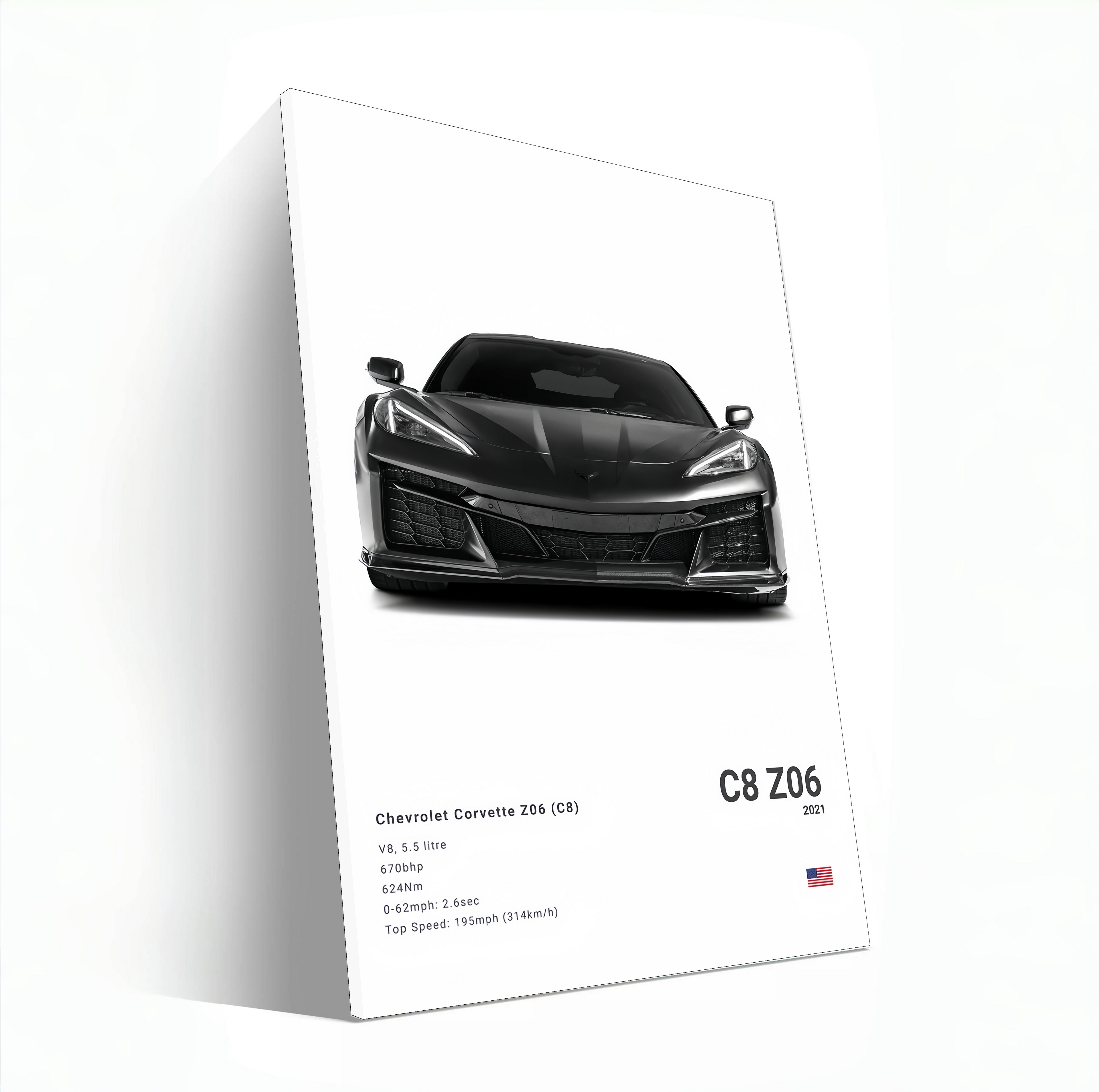 White Corvette C8 Z06