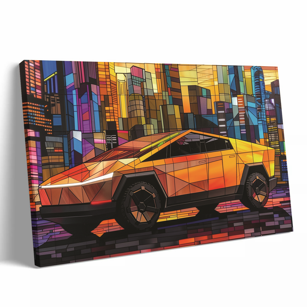 Orange Tesla Cybertruck