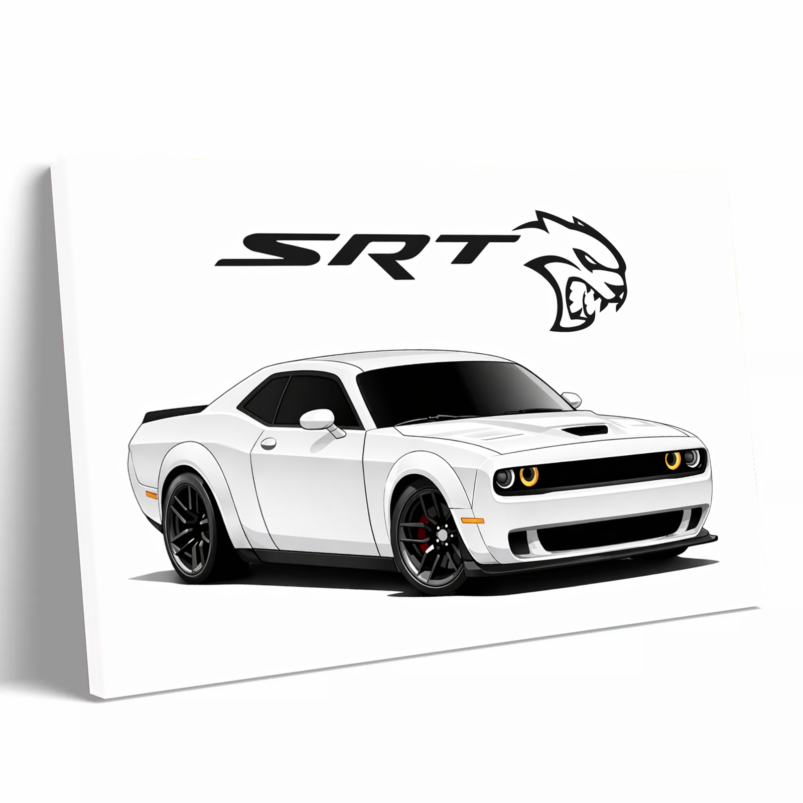 White Challenger SRT Hellcat