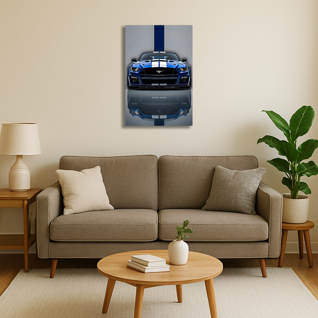 Blue Ford Mustang