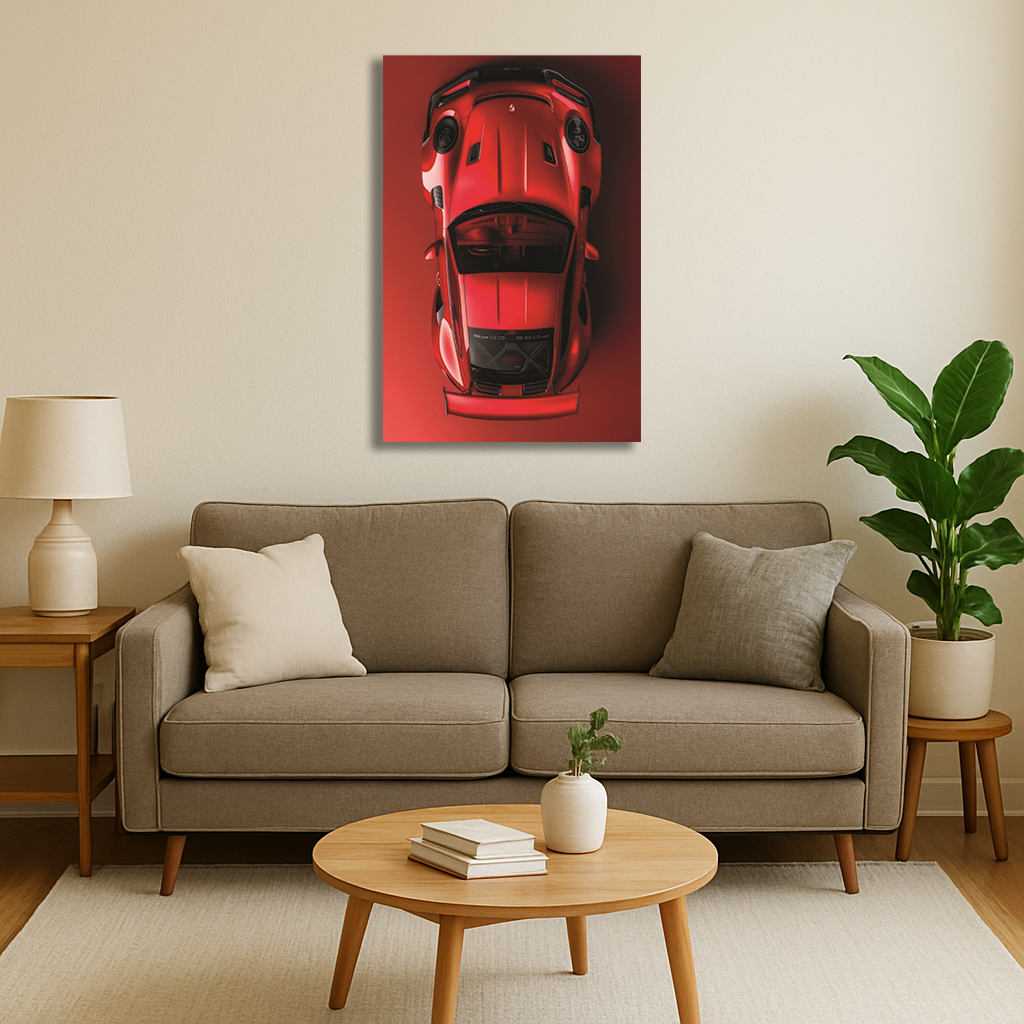 Red Porsche 911 GT3RS -Top View