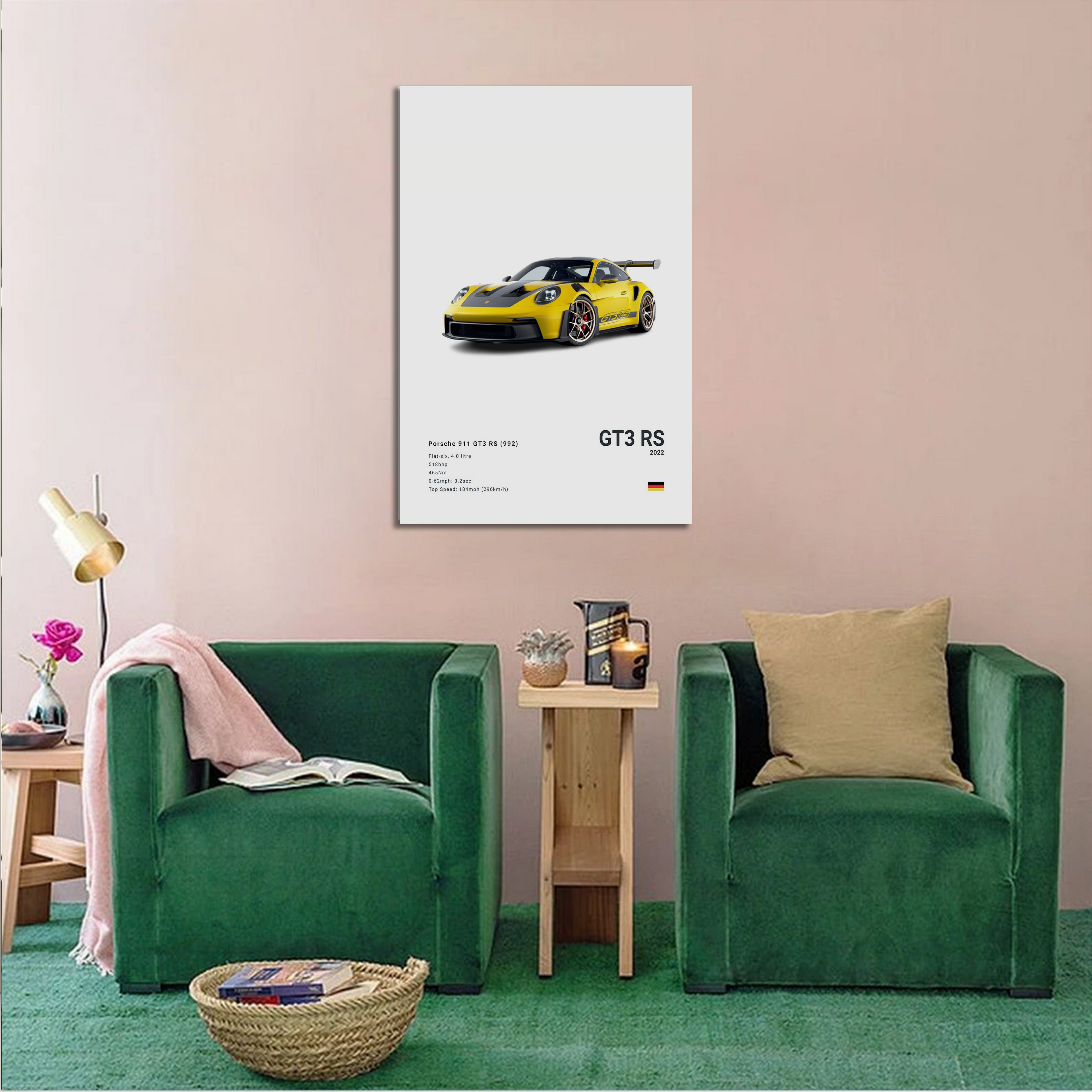 Yellow 911 GT3RS Supercar